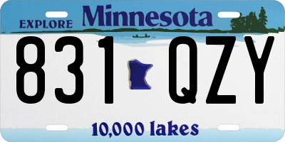 MN license plate 831QZY