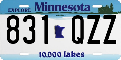 MN license plate 831QZZ