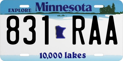 MN license plate 831RAA