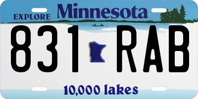 MN license plate 831RAB