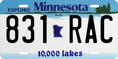 MN license plate 831RAC