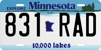 MN license plate 831RAD