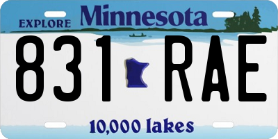 MN license plate 831RAE