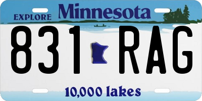 MN license plate 831RAG