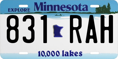 MN license plate 831RAH