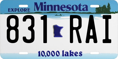 MN license plate 831RAI