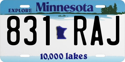 MN license plate 831RAJ