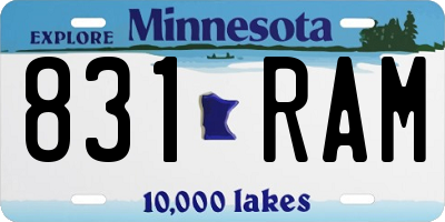 MN license plate 831RAM