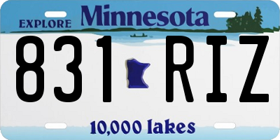 MN license plate 831RIZ