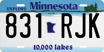 MN license plate 831RJK