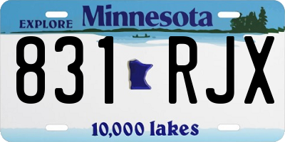 MN license plate 831RJX