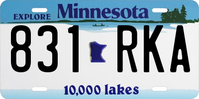 MN license plate 831RKA
