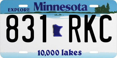 MN license plate 831RKC