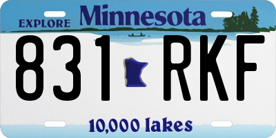 MN license plate 831RKF