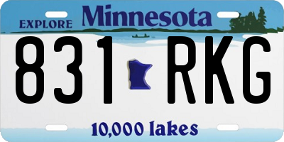 MN license plate 831RKG