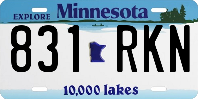 MN license plate 831RKN