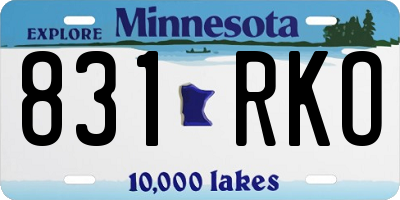 MN license plate 831RKO