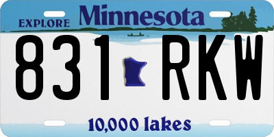 MN license plate 831RKW
