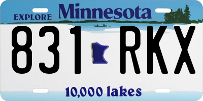 MN license plate 831RKX