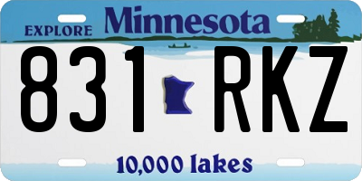 MN license plate 831RKZ