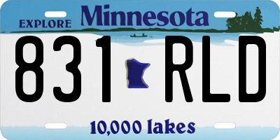 MN license plate 831RLD