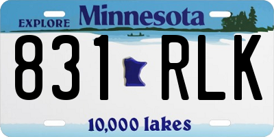 MN license plate 831RLK