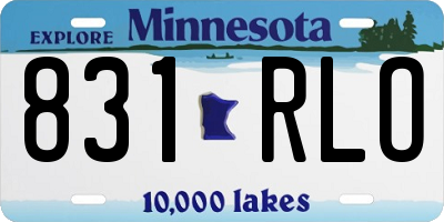 MN license plate 831RLO