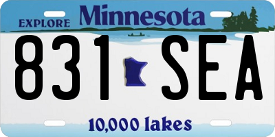 MN license plate 831SEA