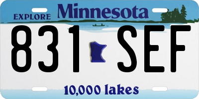 MN license plate 831SEF