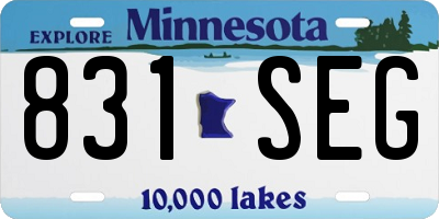 MN license plate 831SEG