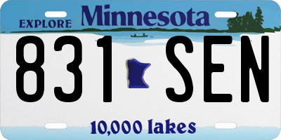 MN license plate 831SEN