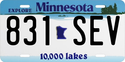 MN license plate 831SEV