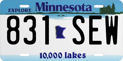 MN license plate 831SEW