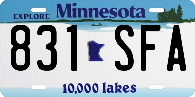 MN license plate 831SFA