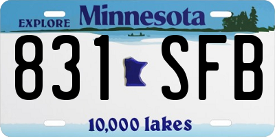 MN license plate 831SFB