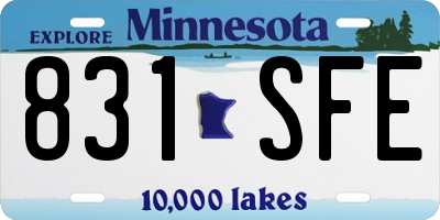 MN license plate 831SFE