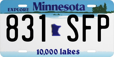 MN license plate 831SFP