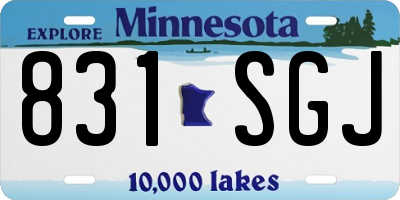 MN license plate 831SGJ