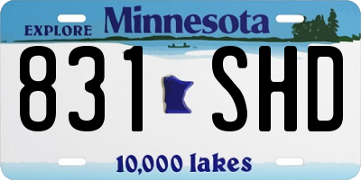 MN license plate 831SHD
