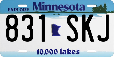 MN license plate 831SKJ