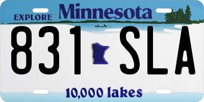 MN license plate 831SLA