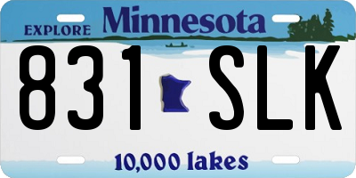 MN license plate 831SLK