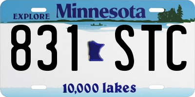 MN license plate 831STC