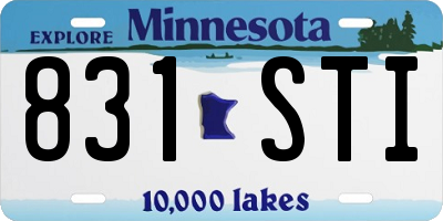 MN license plate 831STI
