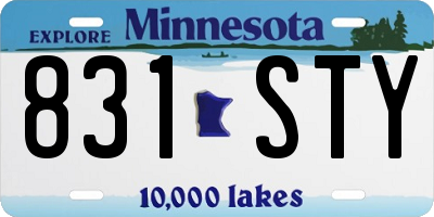 MN license plate 831STY