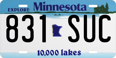 MN license plate 831SUC