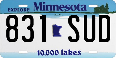 MN license plate 831SUD