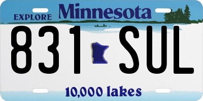 MN license plate 831SUL