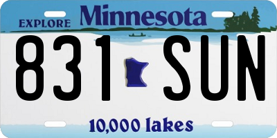 MN license plate 831SUN