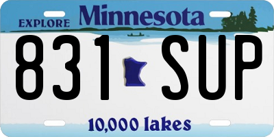 MN license plate 831SUP